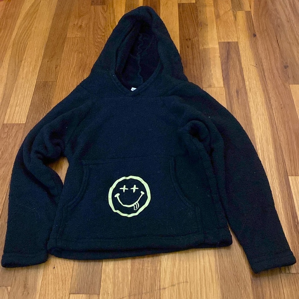 Made With Love and Kisses Girls Black Fleece Hoodie Size 6